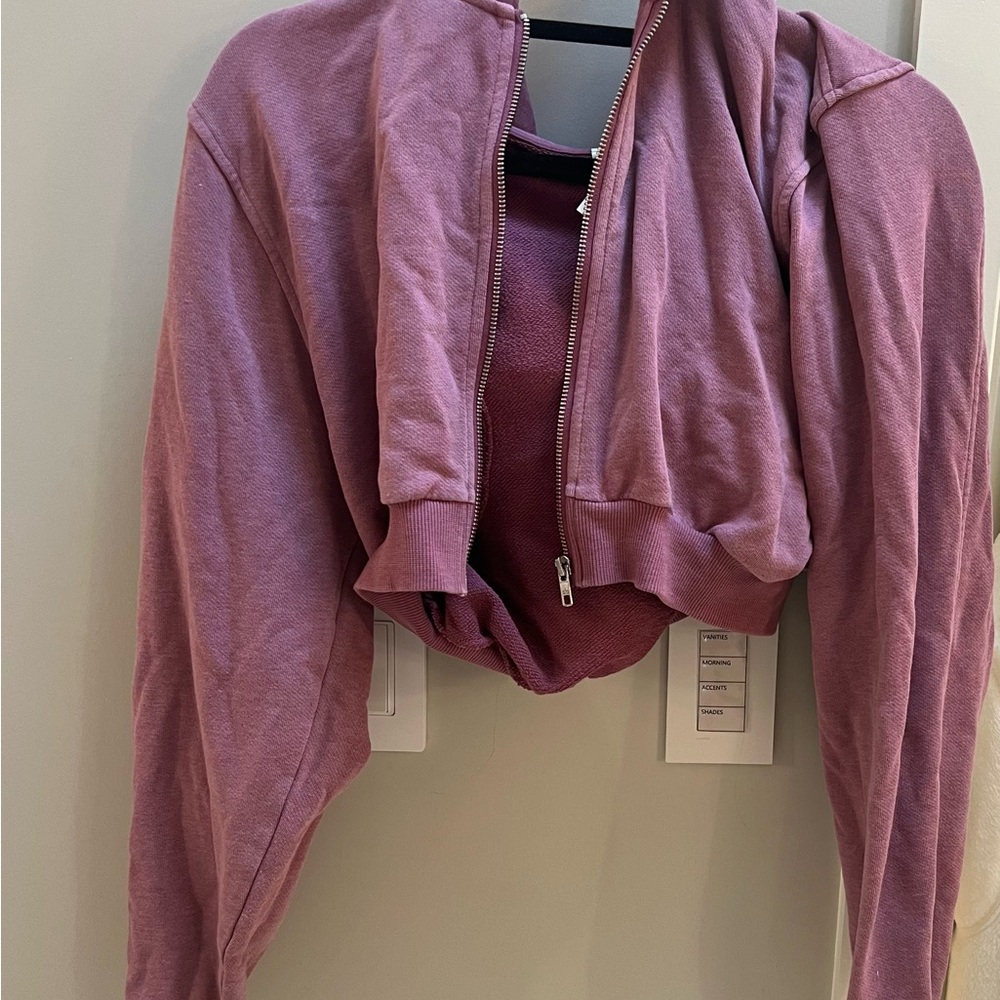 ALO Women's Pink Zip-Up Hoodie
